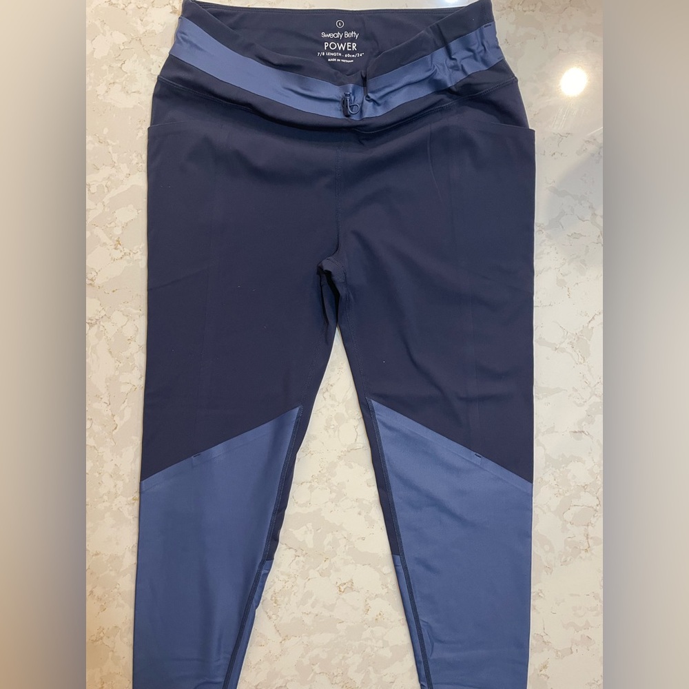 Sweaty Betty Blue Power Leggings size-large